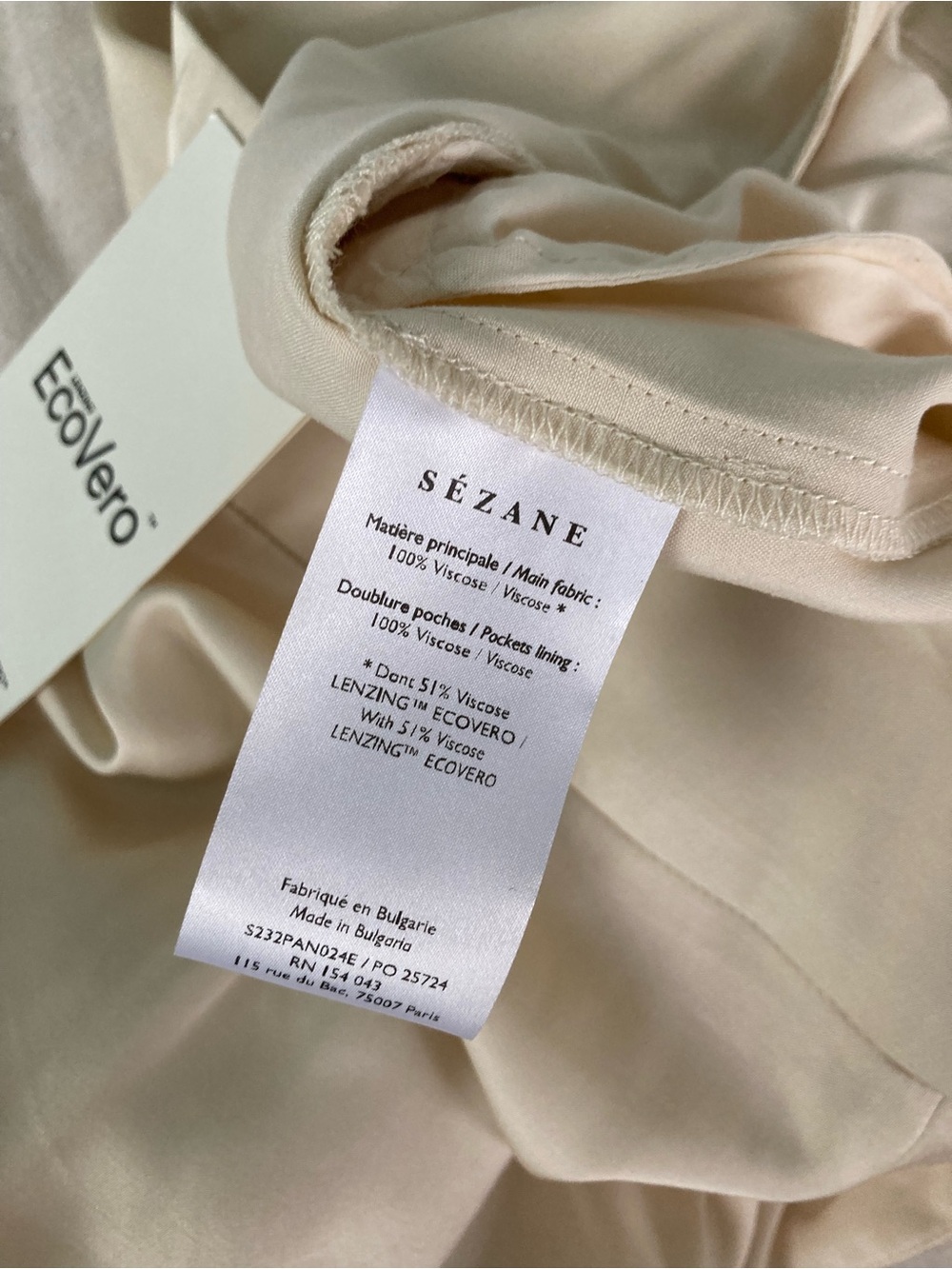Sezane Georgio Trousers Vanilla size 36 - Picture 7 of 7